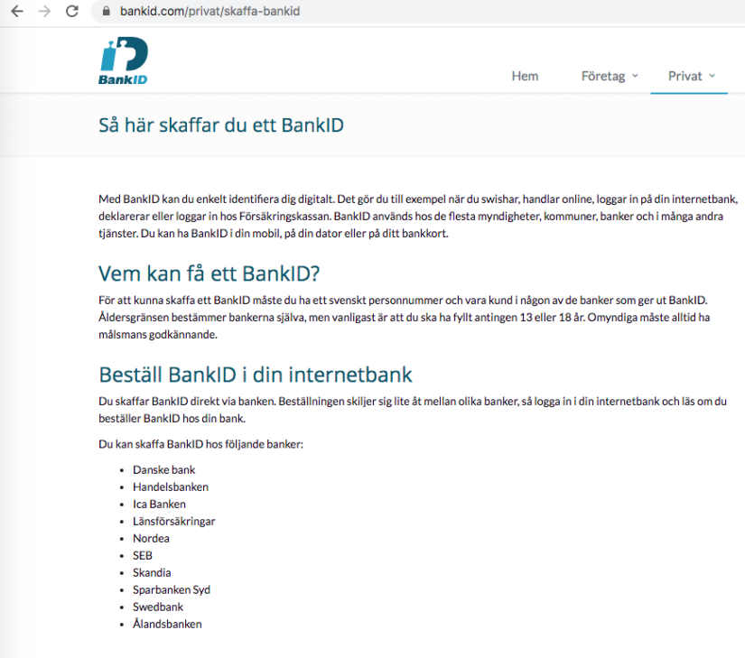 bankid screenshot guide för att skaffa bankid