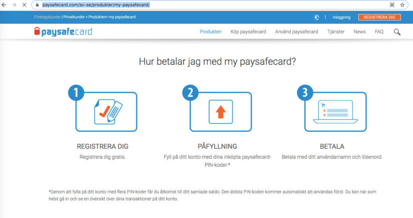 Hur man betalar med paysafecard