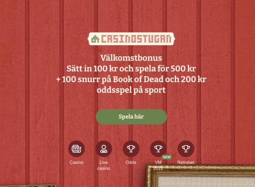 Välkomstbonus i Casinostugan